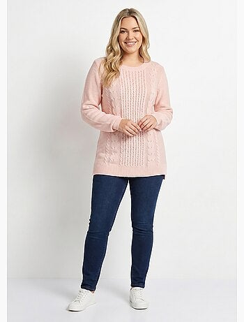 Pull-tunique jersey envers et torsades - Afibel