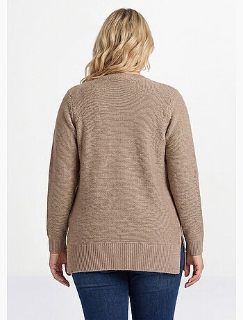 Pull-tunique jersey envers et torsades - Afibel