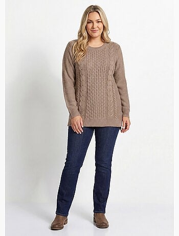 Pull-tunique jersey envers et torsades - Afibel