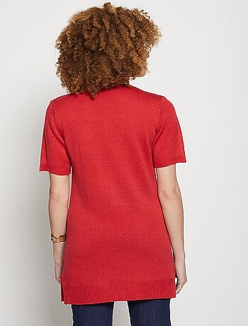 Pull-tunique long col V