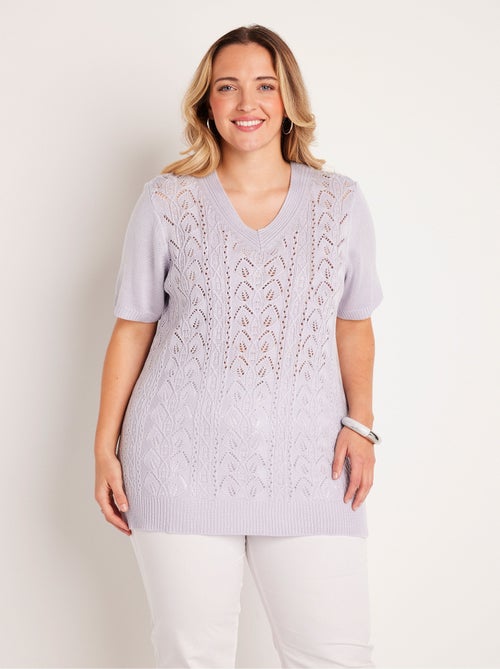 Pull-tunique long col V - Kiabi