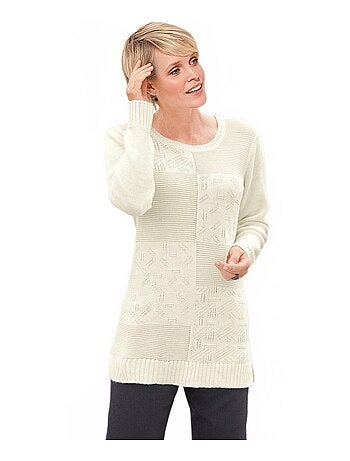 Pull-tunique long maille fantaisie