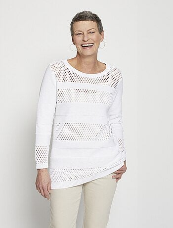 Pull-tunique maille ajourée