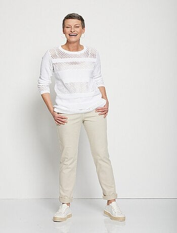 Pull-tunique maille ajourée