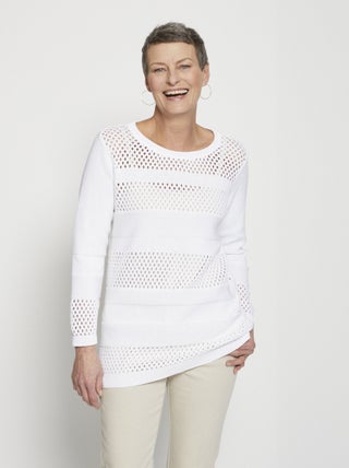 Pull-tunique maille ajourée