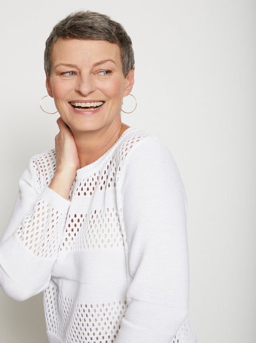 Pull-tunique maille ajourée - Kiabi