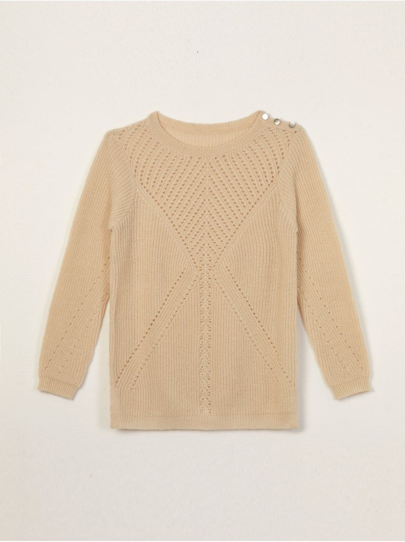 Pull tunique maille fantaisie - DAXON Ecru - Kiabi