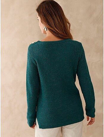 Pull tunique maille fantaisie