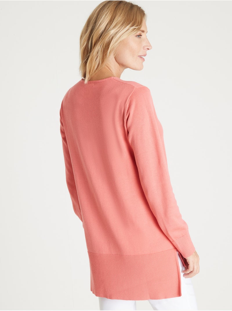 Pull tunique maille fine et douce - DAXON Corail - Kiabi