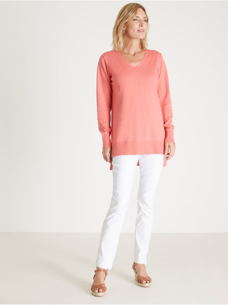Pull tunique maille fine et douce - DAXON Corail - Kiabi