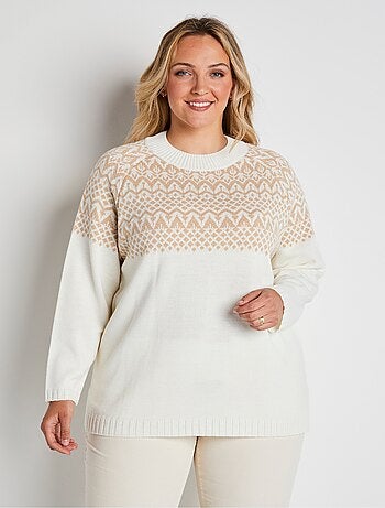 Pull-tunique maille jacquard