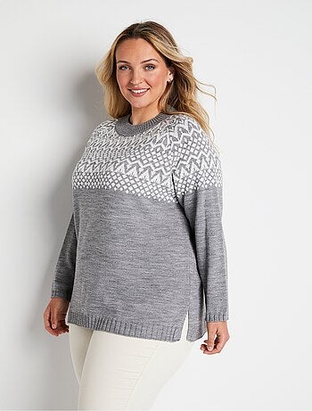 Pull-tunique maille jacquard
