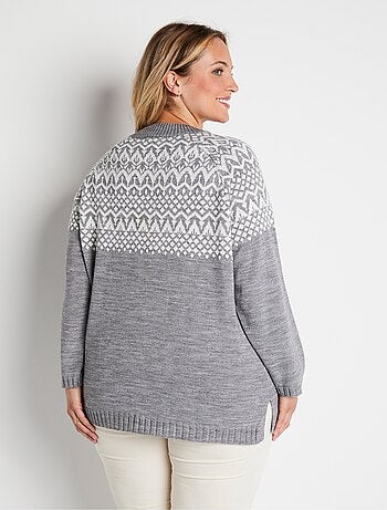 Pull-tunique maille jacquard