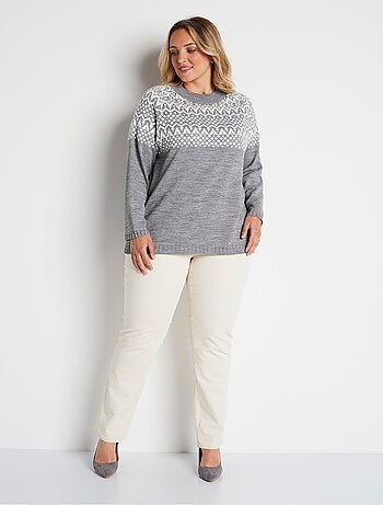Pull-tunique maille jacquard