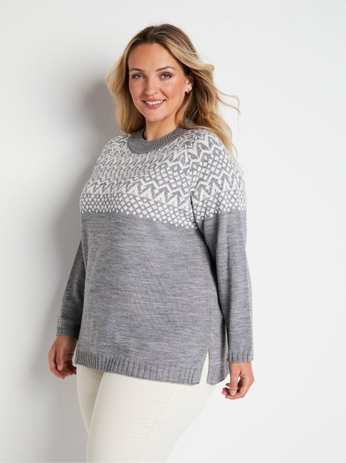 Pull-tunique maille jacquard - Kiabi