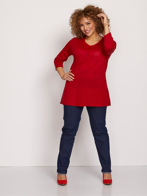 Pull-tunique manches 3/4 maille fantaisie - Afibel - Kiabi