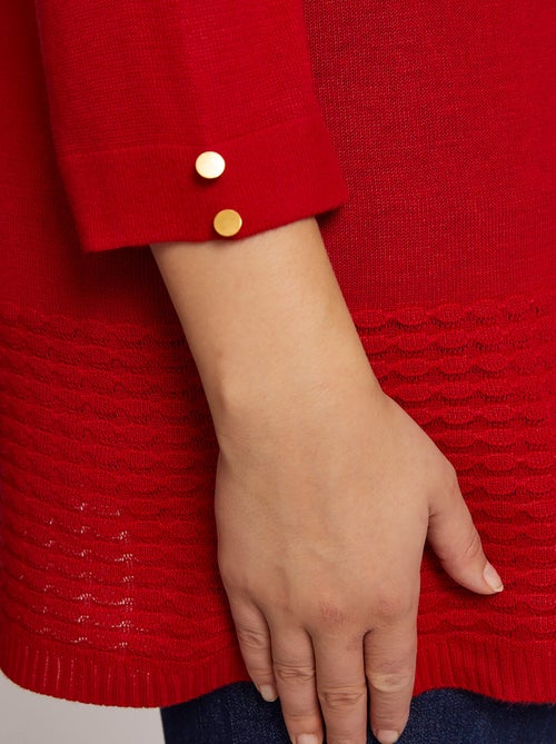 Pull-tunique manches 3/4 maille fantaisie - Afibel - Kiabi