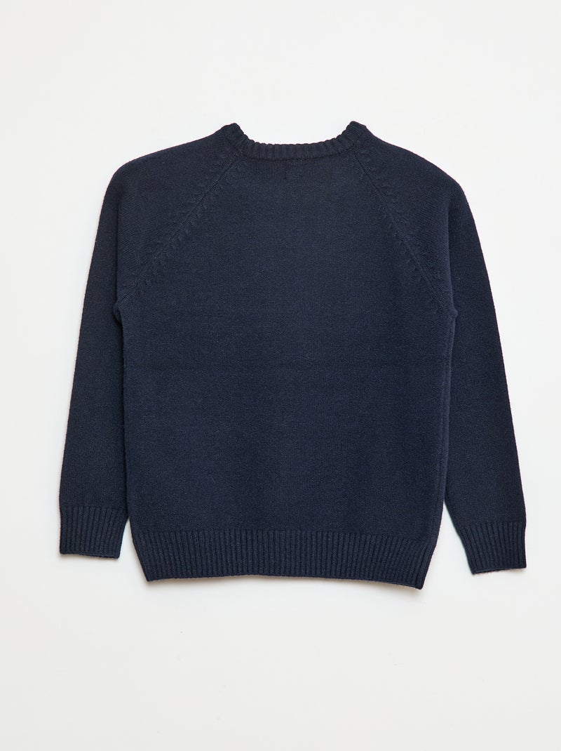 Pull ultra-doux à message Bleu - Kiabi