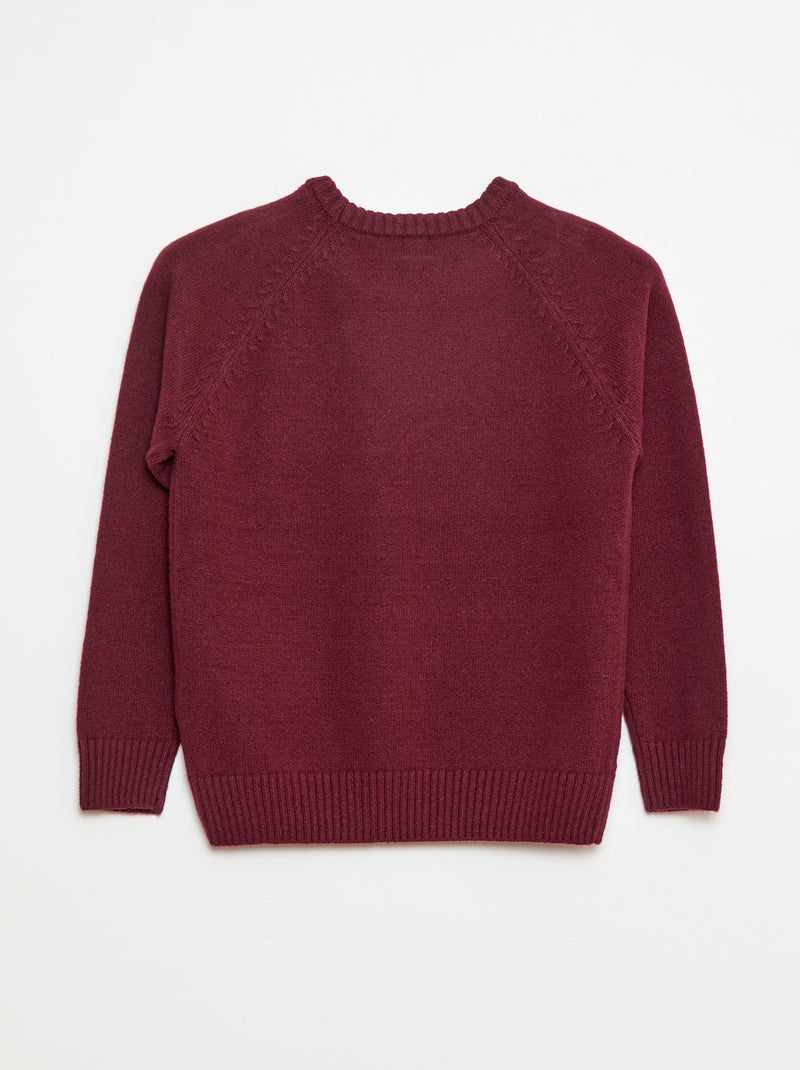 Pull ultra-doux à message Rouge - Kiabi