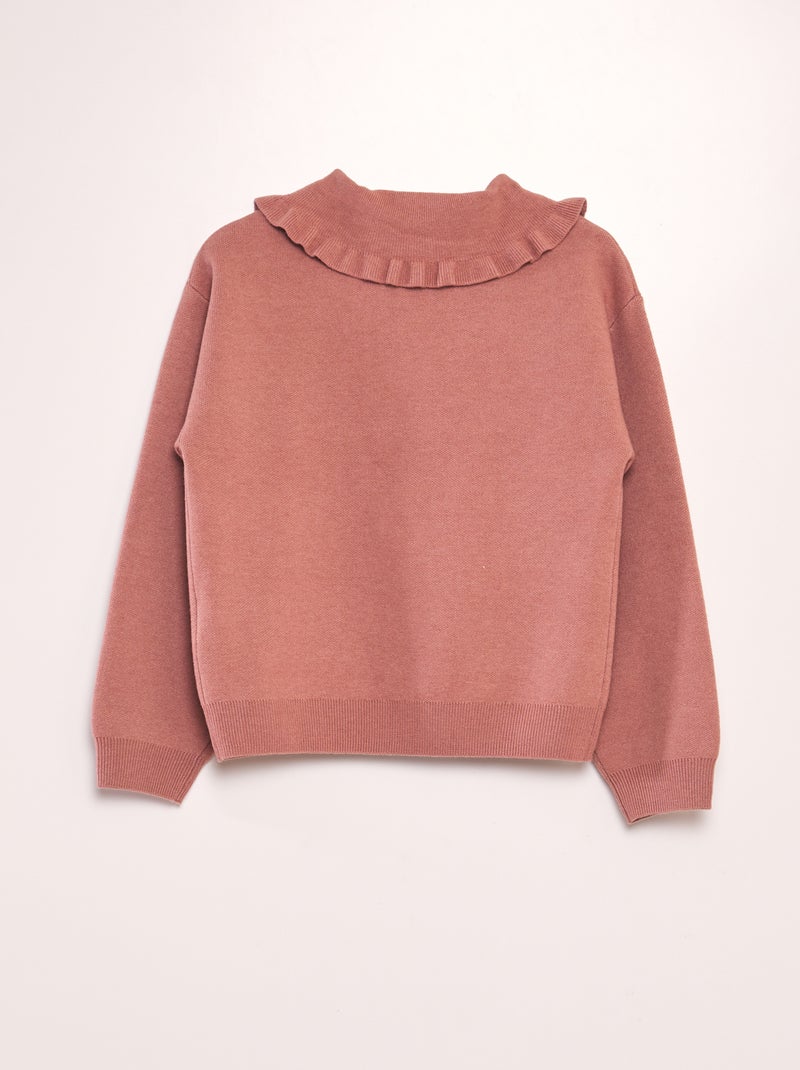 Pull uni à col claudine ROSE - Kiabi