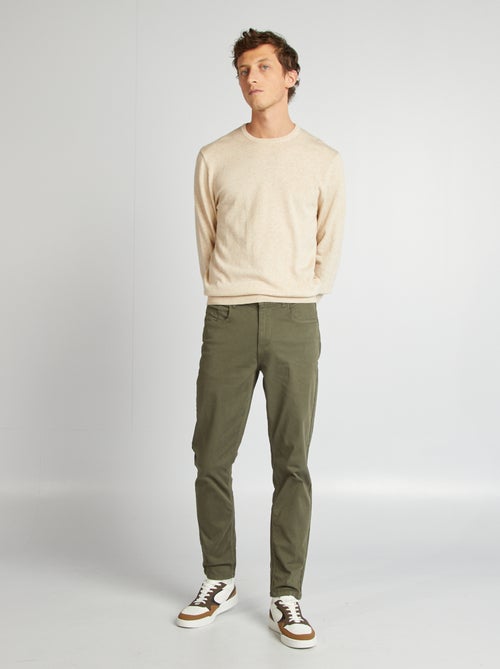 Pull uni à col rond - Kiabi