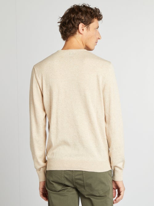 Pull uni à col rond - Kiabi