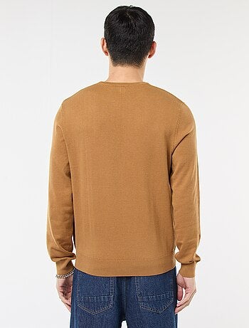 Pull uni à col rond