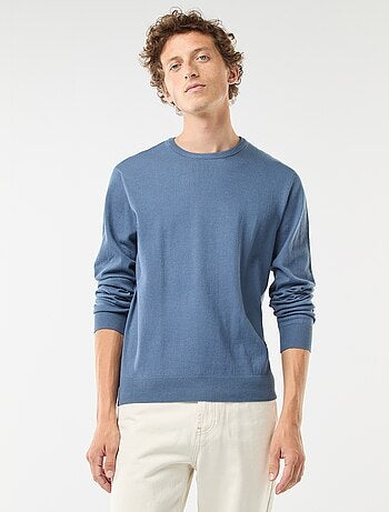 Pull uni à col rond