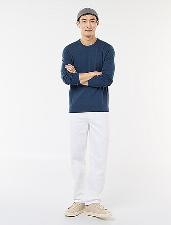 Pull uni à col rond