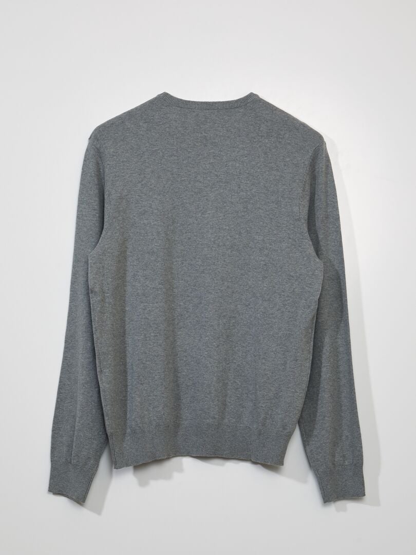 Pull oversize col rond - gris - Kiabi - 15.00€