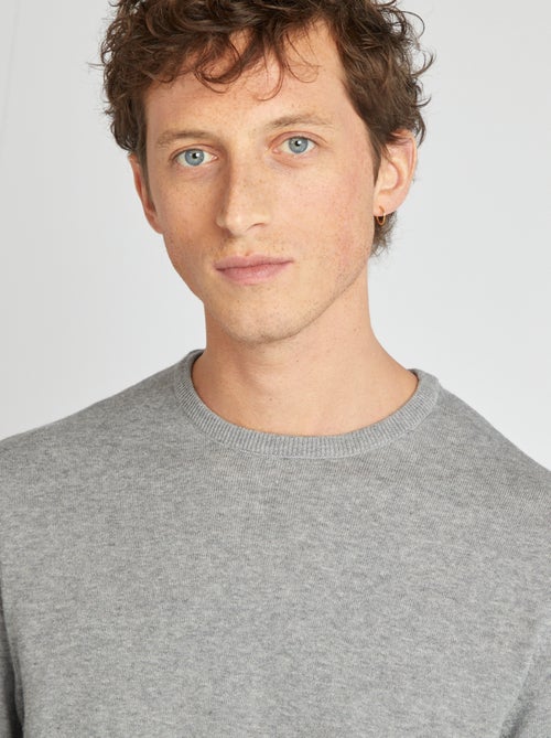 Pull uni à col rond - Kiabi Pull uni à col rond - Kiabi