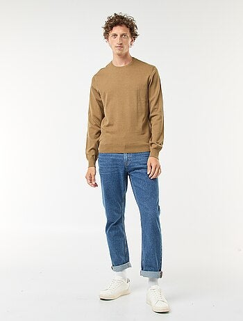 Pull uni à col rond