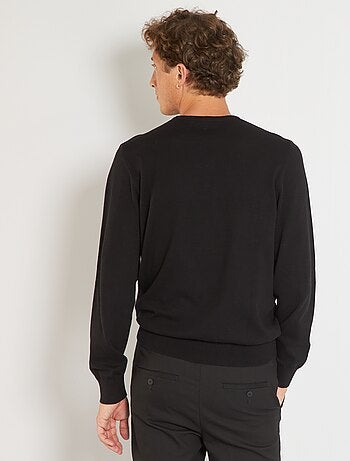 Pull uni à col rond