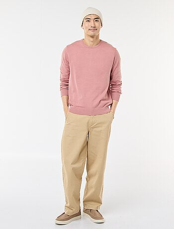 Pull uni à col rond