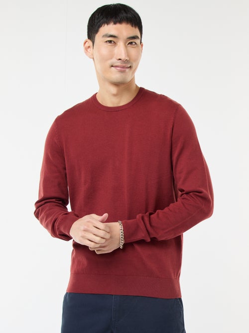 Pull uni à col rond - Kiabi