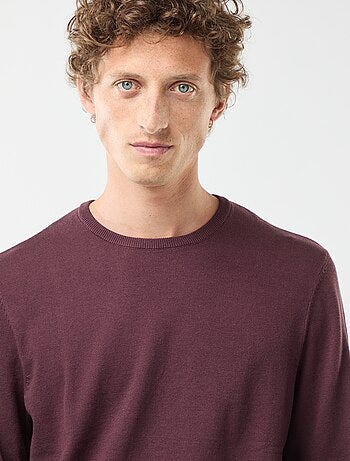 Pull uni à col rond