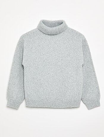 Pull uni à col roulé