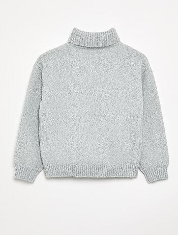 Pull uni à col roulé