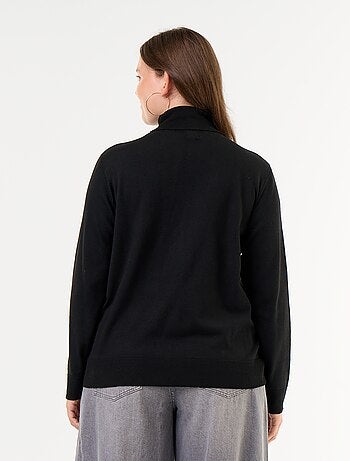 Pull uni à col roulé