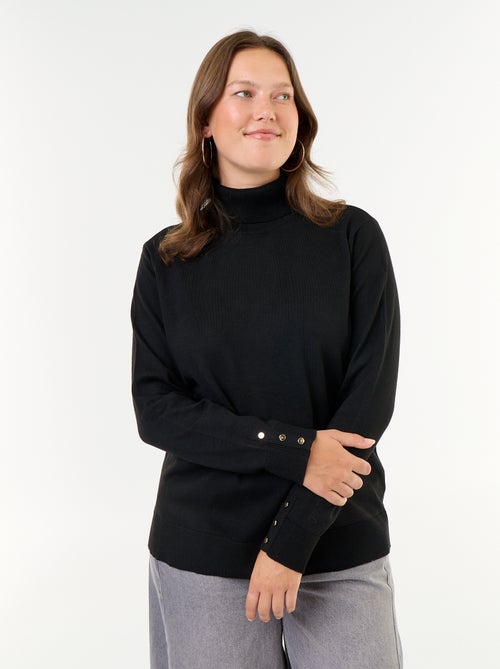Pull uni à col roulé - Kiabi