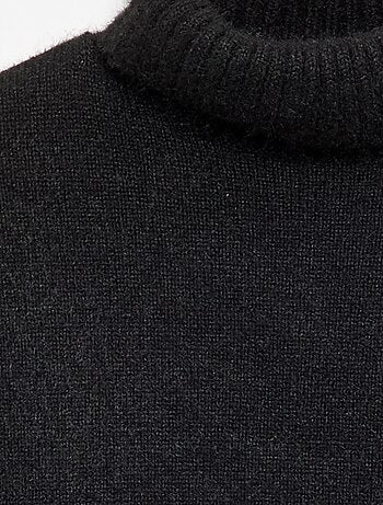 Pull uni à col roulé