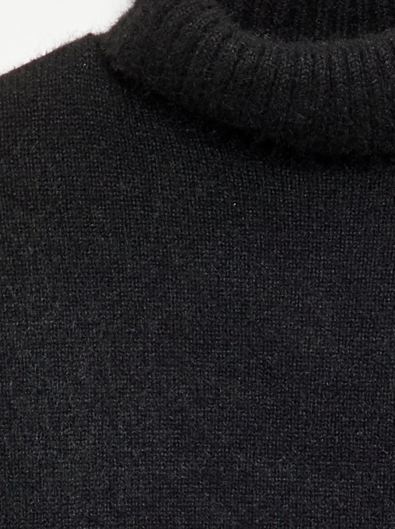 Pull uni à col roulé Noir - Kiabi