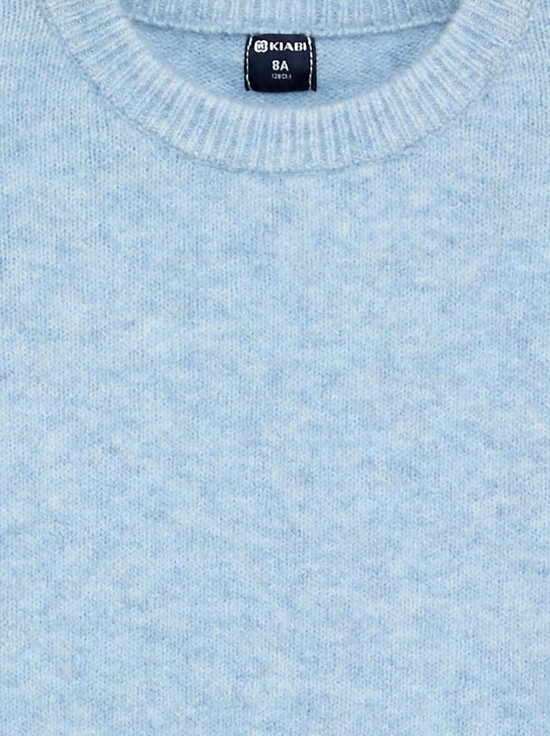 Pull uni à manches longues Bleu - Kiabi