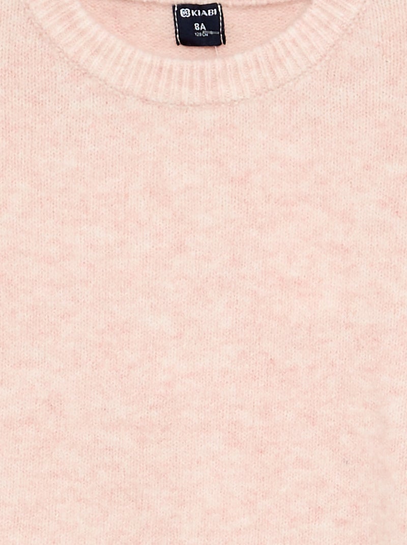 Pull uni à manches longues Rose - Kiabi