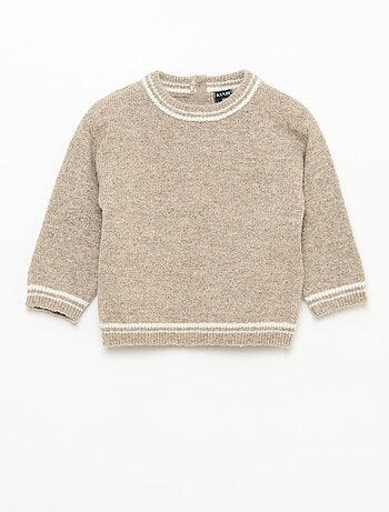 Pull uni avec bords contrastés