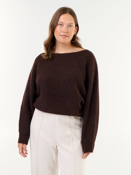Pull uni avec col bateau et emmanchures basses - Kiabi