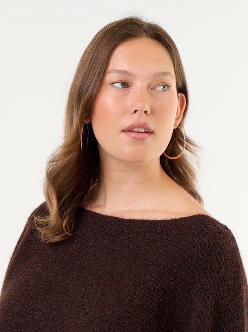 Pull uni avec col bateau et emmanchures basses - Kiabi