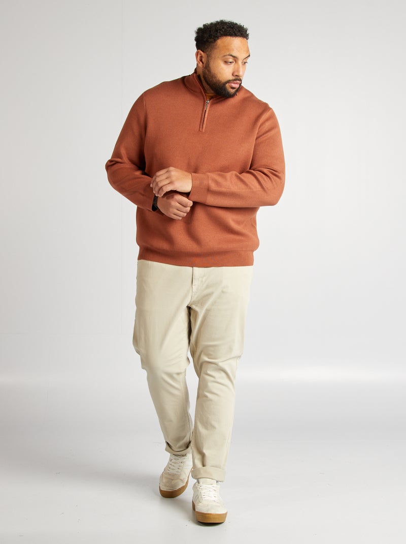 Pull Homme Col Camionneur OAKS VALLEY – Marron Taille XL (occasion Bon état)