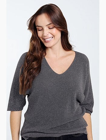 Pull uni avec lurex PAPRIKA