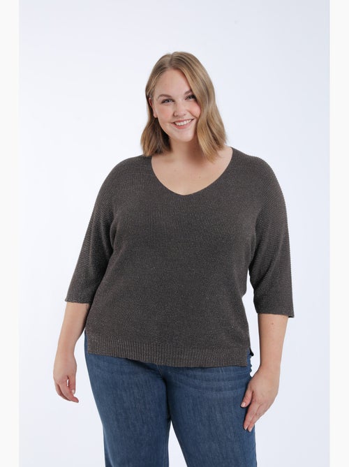 Pull uni avec lurex PAPRIKA - Kiabi